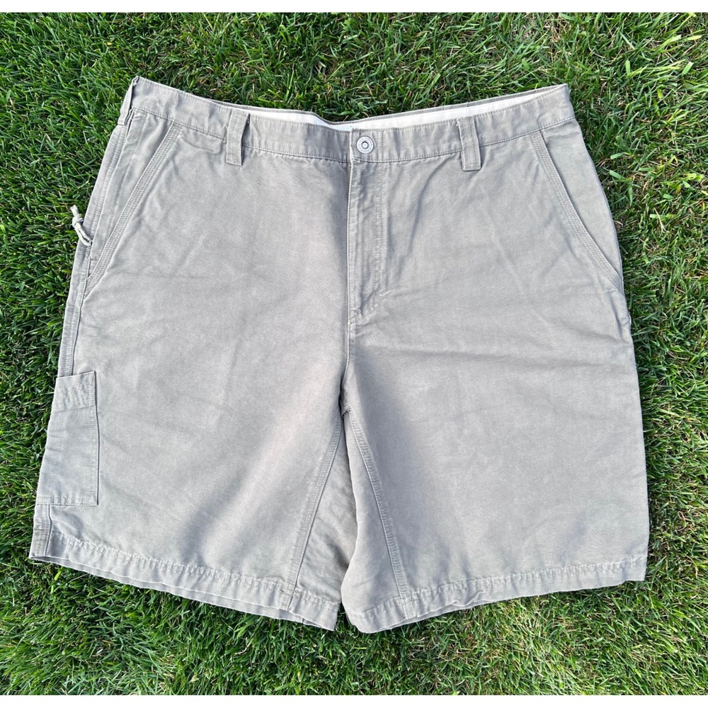 Columbia Mens Ridge Cloth Stonewashed Cotton Utility Shorts Gray 42 hiking - Picture 12 of 15